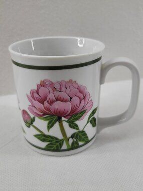Curzon Pink Rose Ceramic Coffee Tea Mug Cup Japan Garden Cottage 3.5” Roses